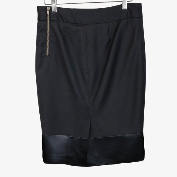 L.A.M.B. Vintage Black Wool and Satin Pencil Skirt - Picture 2 of 10